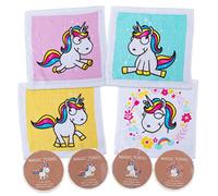 MIK funshopping Juego de paños mágicos, toalla mágica, obsequio infantil, tómbola (juego de 4 unicornios)