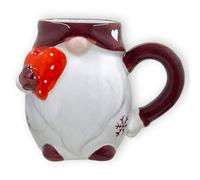 MIK funshopping Taza de Navidad | Taza de cerámica de alta calidad con diseño navideño | Ideal para bebidas calientes y frías | Enano rojo 350ml
