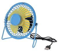 MIK funshopping Ventilador USB Mini Retro Fan Summer Holidays 14,6 x 15 cm (azul - amarillo)