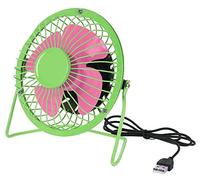 MIK Funshopping Ventilador USB Mini Retro Fan Summer Holidays 14.6 x 15 cm (Verde - Rosa)