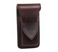 MIKA 28063302 - Estuche de Piel auténtica para 4 bolígrafos y Instrumentos de Escritura de Todo Tipo, para bolígrafos y Plumas, Color marrón, Funda de Piel, Aprox. 16 x 2 x 7 cm, marrón, ca. 16 x 2 x