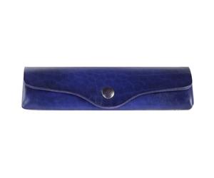 Mika Funda de gafas de cuero 16 cm azul