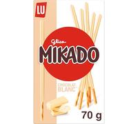 Mikado, Palitos de Galleta Crujientes Cubiertos de Chocolate Blanco, Pack de 70 gr