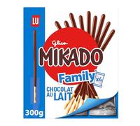 Mikado, Palitos de Galleta Crujientes, Cubiertos de Chocolate con Leche, Pack Familiar de 300 gr