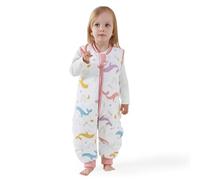 MIKAFEN Saco de Dormir de Invierno para bebé, 100% algodón, Saco de Dormir para niños 2,5 tog con piernas,75-85cm/6-18 Meses,Ballena arcoíris