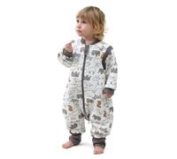 MIKAFEN Saco Dormir Bebé 2,0 TOG Mangas ExtraíBles con Pies 3-4 Años | 100% AlgodóN,Ideal Para OtoñO E Invierno, Cremallera Bidireccional ,Lavable A MáQuina, Estampado Animales