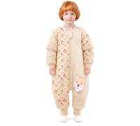 MIKAFEN Saco Dormir bebé de Manga Larga con pies 3,5 TOG Invierno 75-85cm | 100% AlgodóN, Con Piernas Separadas, Ideal Invierno, Lavable A MáQuina, Cachorro
