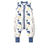 MIKAFEN Saco Dormir Bebé Otoño-Invierno 2.5 TOG Piernas Separadas 3-4 años | 100% AlgodóN, Cremallera Bidireccional Segura, Piernas Separadas MóViles, Lavable A MáQuina, Dinosaurio