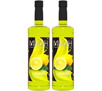 Mikah - Premium Flavors - Limón (limón) x2 | Jarabe para bebidas y postres | Uso profesional | 2 botellas de 1 litro (2 x 1000 ml)