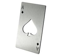 Mikamax - Ace of Spades Bottle Opener - Original - Acero inoxidable - Abanicos de casino - Póker - Abridor de botellas de casino - Abridor de cerveza - Cartas de juego - As de Picas