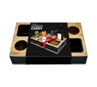 mikamax Barra de sofá para reposabrazos - Bandeja para sofá y organizador para bebidas, aperitivos y mando a distancia - Negro