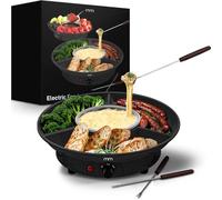 MikaMax Juego de fondue eléctrica - Fondue para queso y chocolate, 260 ml, incluye 2 tenedores