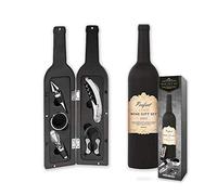 mikamax - Set de Regalo para Vino - Kit de Vino - Negro - Verificador de Vino - Tope de Vino - Herramienta de Sacacorchos