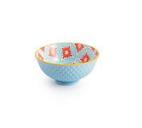 Mikasa blue mosaic stoneware nibble bowl, patterned dip bowl for dinin