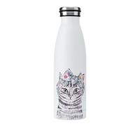 Mikasa Botella de agua Tipperleyhill de 500 ml, diseño de gato, con funda