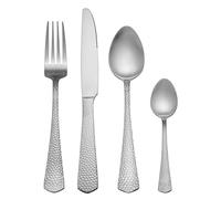 Mikasa Broadway - Juego de cubiertos de acero inoxidable de 16 piezas, juego de cubiertos plateados para 4 | Incluye 4 cuchillos, 4 tenedores, 4 cucharas de postre y 4 cucharaditas, apto para