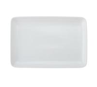 MIKASA Plato rectangular de porcelana blanca con tiza para servir, plato rectangular blanco brillante, ideal para bufés, aperitivos, postres, comida de fiesta, apto para lavavajillas, 33 cm