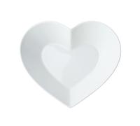 Mikasa Chalk Cuenco de porcelana en forma de corazón, Tazón Corazón Grande para Aperitivos y Ensaladas, 21cm, Plato Blanco para Fiestas y Buffets, Apto para Lavavajillas y Empaquetado para Regalo