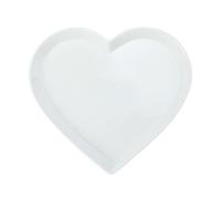 Mikasa Chalk Fuente de servicio de porcelana en forma de corazón, Plato Corazón Grande para Canapés y Entrantes, 30cm, Plato Blanco para Fiestas, Apto para Lavavajillas