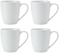 Mikasa Chalk Tazas de Porcelana, Juego de 4 Tazas Blancas para Té y Café, 380ml, Aptas para Lavavajillas y Microondas