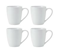 Mikasa Chalk Tazas de Porcelana, Juego de 4 Tazas Blancas para Té y Café, 380ml, Aptas para Lavavajillas y Microondas