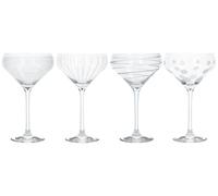Mikasa - Copas de cóctel para brindis, 290 ml, juego de 4 unidades, Cristal transparente, Plateado, 400 ml, Set of 4