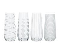 Mikasa - Copas de cóctel para brindis, 290 ml, juego de 4 unidades, Cristal transparente, Plateado, 230 ml, Set of 4