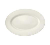 Mikasa Cranborne Fuente Ovalada para Servir, Fuente Ovalada de Gres Crema para Servir Comida, 39cm, Plato Grande para Servir - Apto para Microondas y Lavavajillas