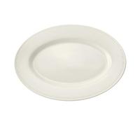 Mikasa Cranborne Fuente Ovalada para Servir, Fuente Ovalada de Gres Crema para Servir Comida, 39cm, Plato Grande para Servir - Apto para Microondas y Lavavajillas