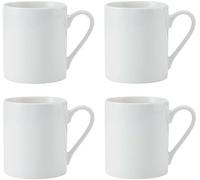 Mikasa Egret Juego de tazas de porcelana fina, 4 tazas blancas clásicas para té y café, 380ml - Caja de regalo y aptas para lavavajillas
