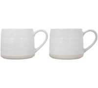 Mikasa Farmhouse Tazas de Gres con Mensaje de Amor, Juego de 2 Tazas para Té, Café y Chocolate Caliente, 380ml, en Caja de Regalo, Aptas para Lavavajillas y Microondas