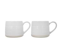 Mikasa Farmhouse Tazas de Gres con Mensaje de Amor, Juego de 2 Tazas para Té, Café y Chocolate Caliente, 380ml, en Caja de Regalo, Aptas para Lavavajillas y Microondas