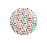 Mikasa green and blue geometric stoneware side plate, patterned 18cm p