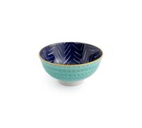 Mikasa indigo chevron stoneware nibble bowl, patterned dip bowl for di