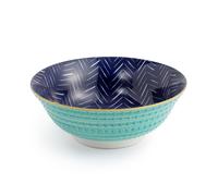 Mikasa indigo chevron stoneware ramen bowl, patterned 1l japanese nood