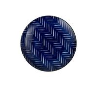 Mikasa indigo chevron stoneware side plate, patterned 18cm plate for s
