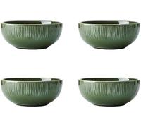 Mikasa Jardin - Juego de 4 cuencos para cereales, color verde, servicio para 4, juego de 4 cuencos de cerámica para cereales, cuencos de sopa de 15 cm, en caja de regalo y vajilla apta para