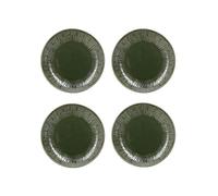 Mikasa Jardin - Juego de 4 platos de gres, redondos, 21,5 cm, en caja de regalo, aptos para lavavajillas, color verde