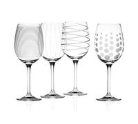 Mikasa Juego de copas de vino blanco Cheers Crystal, 450 ml, plateadas, 4 unidades (paquete de 1)