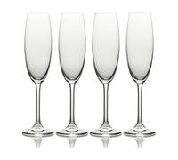 MIKASA Julie - Juego de copas de champán transparentes, 4 piezas, aptas para lavavajillas, 250 ml