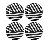 Mikasa Luxe Deco Platos de Postre de Porcelana, Juego de 4 Platos Pequeños con Diseño Art Deco, 21cm, Platos de Lujo para 4 - Envueltos para Regalo y Aptos para Lavavajillas