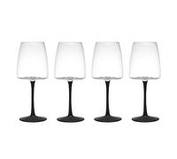 Mikasa Palermo Crystal Juego de 4 Copas de Vino Tinto, 450ml, Tallo Negro, Cristal 100% Libre de Plomo, en Caja de Regalo, Apto para Lavavajillas