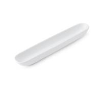 MIKASA Plato largo de porcelana blanca con tiza para aceitunas para servir y cenar, apto para lavavajillas, 31 cm