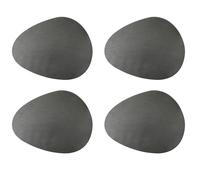 Mikasa Salvamanteles de Piel sintética con Forma de guijarros, Juego de 4 salvamanteles Grises para Comedor, 38cm x 30cm Protectores de Mesa