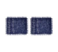 Mikasa Salvamanteles Individuales de Yute, Juego de 2, salvamanteles rectangulares Azules para mesas de Comedor rústicas, 35 x 45 cm, Antideslizantes, Diseño Natural