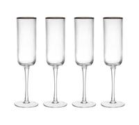 Mikasa sorrento copas de champán de cristal con borde dorado y forma