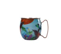 Mikasa Taza Sarah Arnett Moscow Mule, taza de acero inoxidable para cócteles, 450 ml, taza de doble pared con estampado de flamencos para entretenimiento y bares en casa