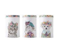 Mikasa Tipperleyhill Set De 3 Recipientes De Almacenaje Con Tapa Floral, Cajas Decorativas De Estaño Vintage Para Cocina Y Almacenaje En Casa, Sólo Lavar A Mano, 10 x 15 cm