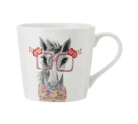 Mikasa Tipperleyhill Taza de Porcelana con Estampado de Caballo, 380ml Taza de Porcelana Fina con Detalles en Oro Auténtico, Taza para Té y Café con Estampado de Animales, En Caja de Regalo