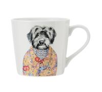Mikasa Tipperleyhill Taza de Porcelana con Estampado de Cockapoo, 380ml Taza de Porcelana Fina con Detalles de Oro Real, Taza para Té y Café con Impresión de Animales, Caja de Regalo